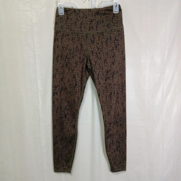 Varley Let's Go High Rise Leggings Brown Animal Print Medium - Picture 1 of 8